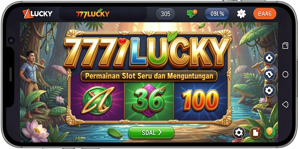 Gameplay seru dan penuh warna dari 777LUCKY yang menampilkan mesin slot.