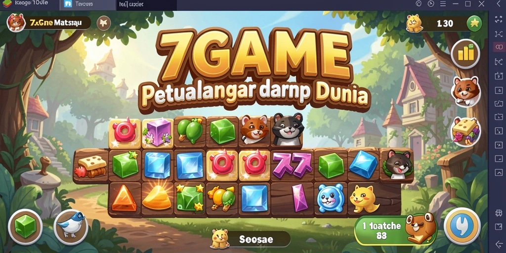 Gameplay Match-3 seru dengan grafis dan efek suara menarik.