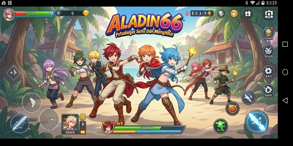 Tampilan gameplay seru di ALADIN66 dengan karakter anime ikonik.
