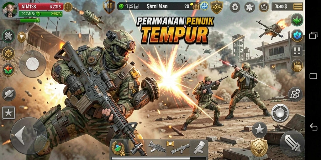 Gameplay seru dari ATM138 dengan aksi tembak-menembak yang intens.