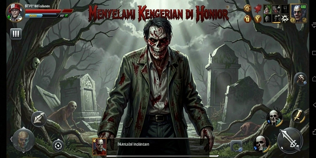 Tangkapan layar menampilkan gameplay menegangkan BTV168 di atmosfer horror.