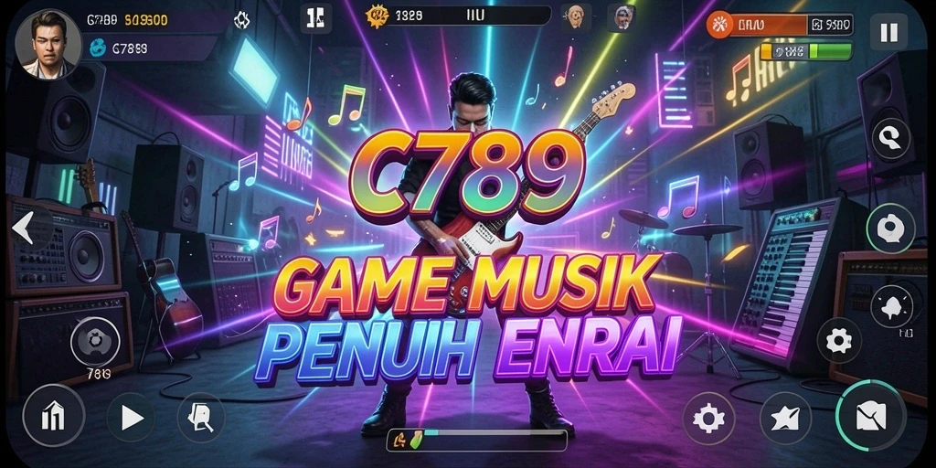 Tangkapan layar C789 menampilkan gameplay interaktif dalam dunia musik.