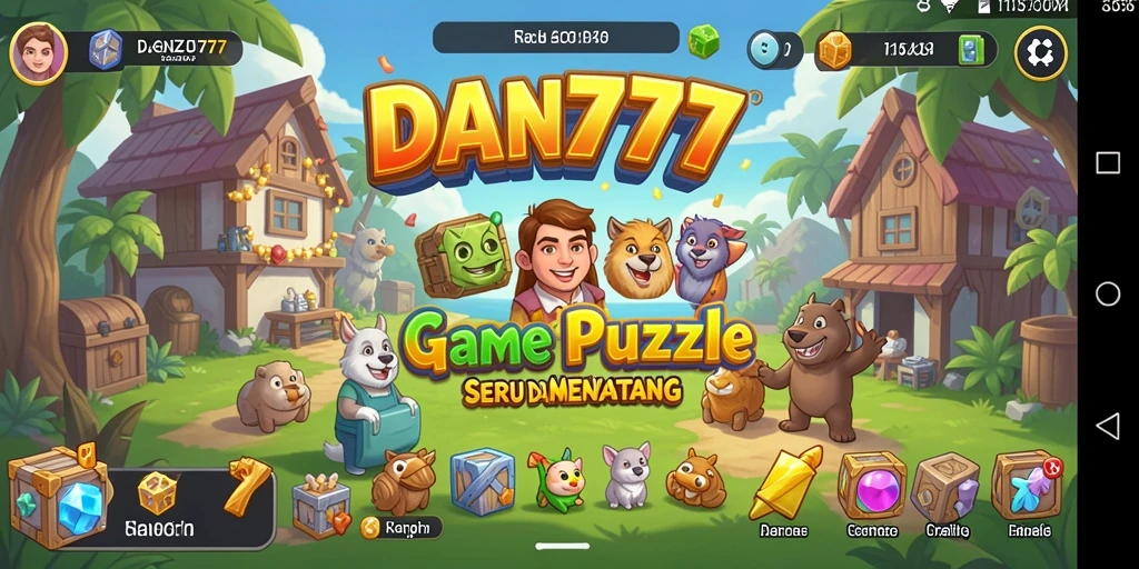 Screenshot utama DAN777 menampilkan gameplay Puzzle yang menantang.