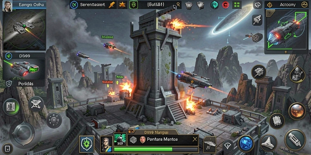 Tampilan seru gameplay Tower Defense di DS99 dengan menara strategis.