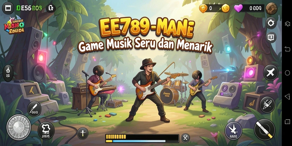 Screenshot gameplay EE789 menampilkan pengalaman musik seru.