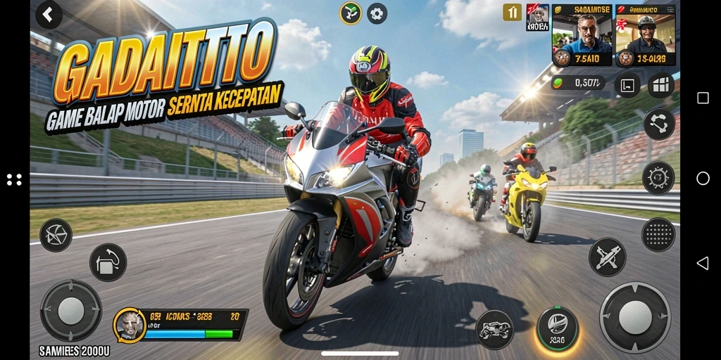 Tampilan balap seru di GADAITOTO dengan motor kustom.