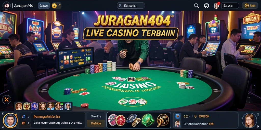Screenshot gameplay JURAGAN404 menampilkan aksi seru kasino langsung.
