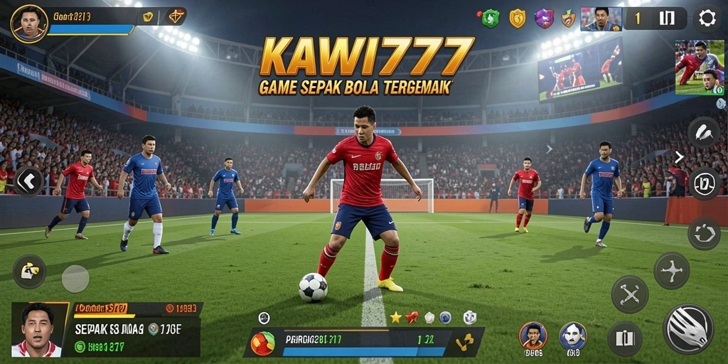 Tampilan gameplay KAWI777 yang menegangkan di lapangan sepak bola.