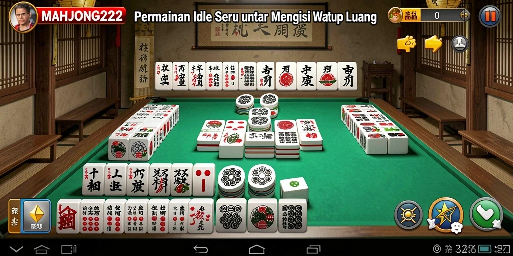 Tampilan gameplay yang menawan di <strong>MAHJONG222</strong> saat menyusun ubin.