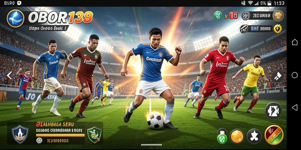 Screenshot gameplay OBOR138 dengan aksi olahraga yang menegangkan.