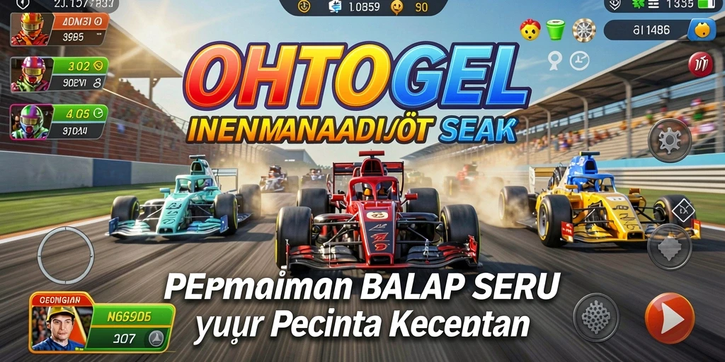 Tangkapan layar dari gameplay OHTOGEL yang menampilkan balapan penuh akselerasi.