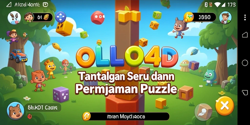 Gambar menunjukkan gameplay seru dalam OLLO4D dengan berbagai teka-teki.