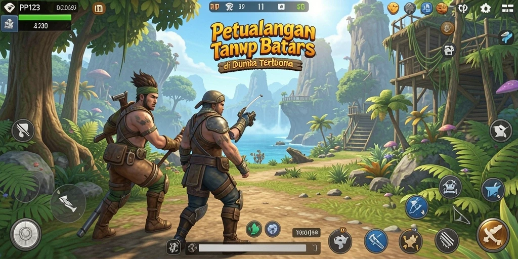 Screenshot gameplay PP123 menampilkan petualangan seru di dunia yang luas.