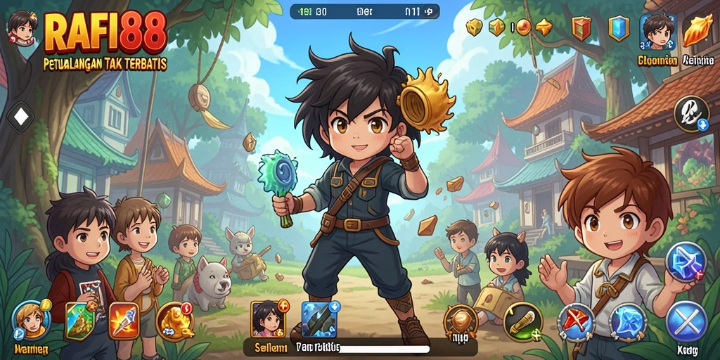 Tangkapan layar dari gameplay anime yang menarik di RAFI88.
