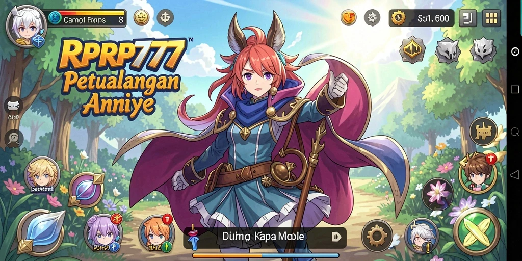 Screenshot RPRP777 menampilkan karakter Anime dalam pertempuran yang mendebarkan.