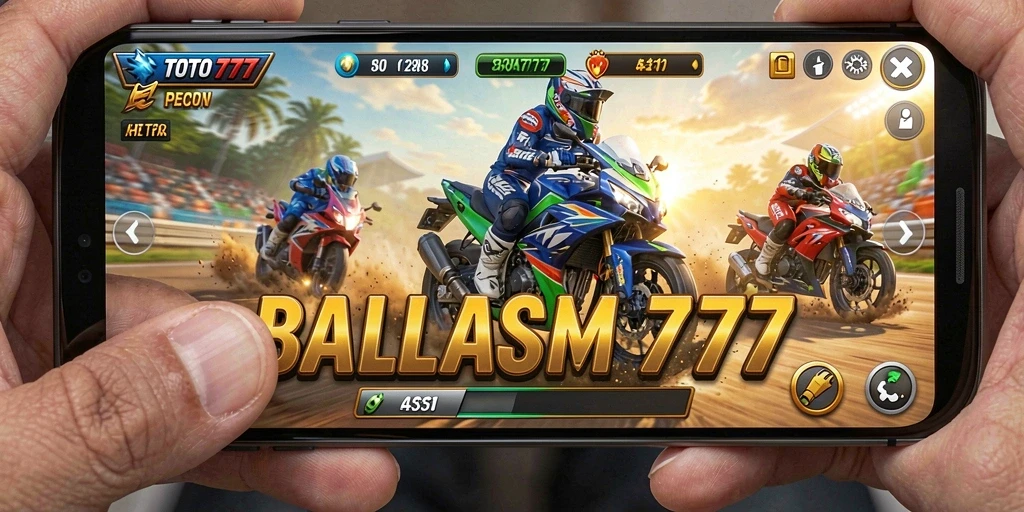 Tampilan gameplay balapan motor yang mendebarkan.