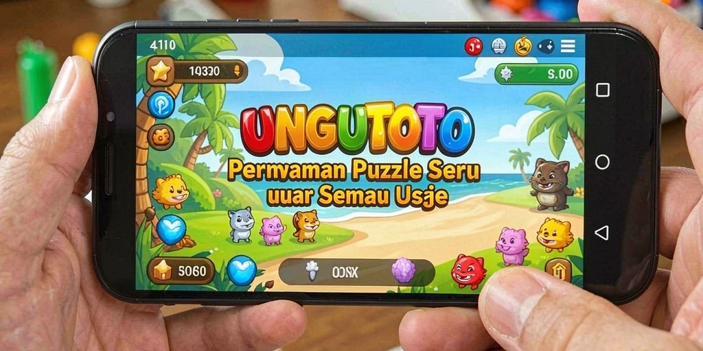 Tampilan gameplay seru UNGUTOTO dengan berbagai teka-teki menarik.