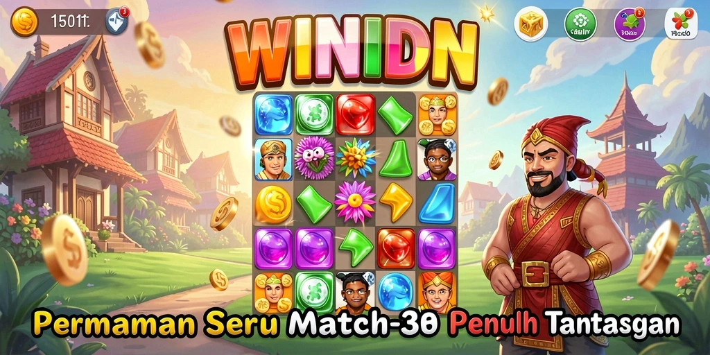 Tampilan menarik gameplay game Match-3 WINIDN.