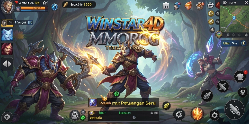 Screenshot gameplay WINSTAR4D menampilkan aksi seru dalam pertempuran MMORPG.
